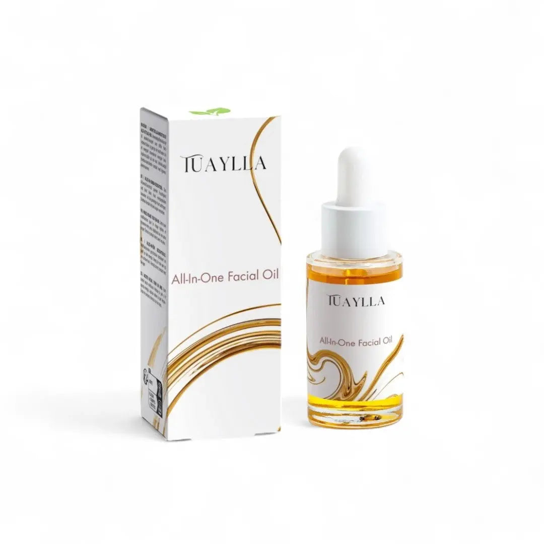 Tuaylla Aurea All-In-One Facial Oil bottle with natural botanical blend