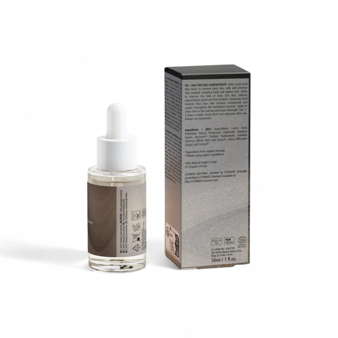 Overnight exfoliating concentrate with 10% Lactic Acid and 1% Hyaluronic Acid for smoother, hydrated, and radiant skin.