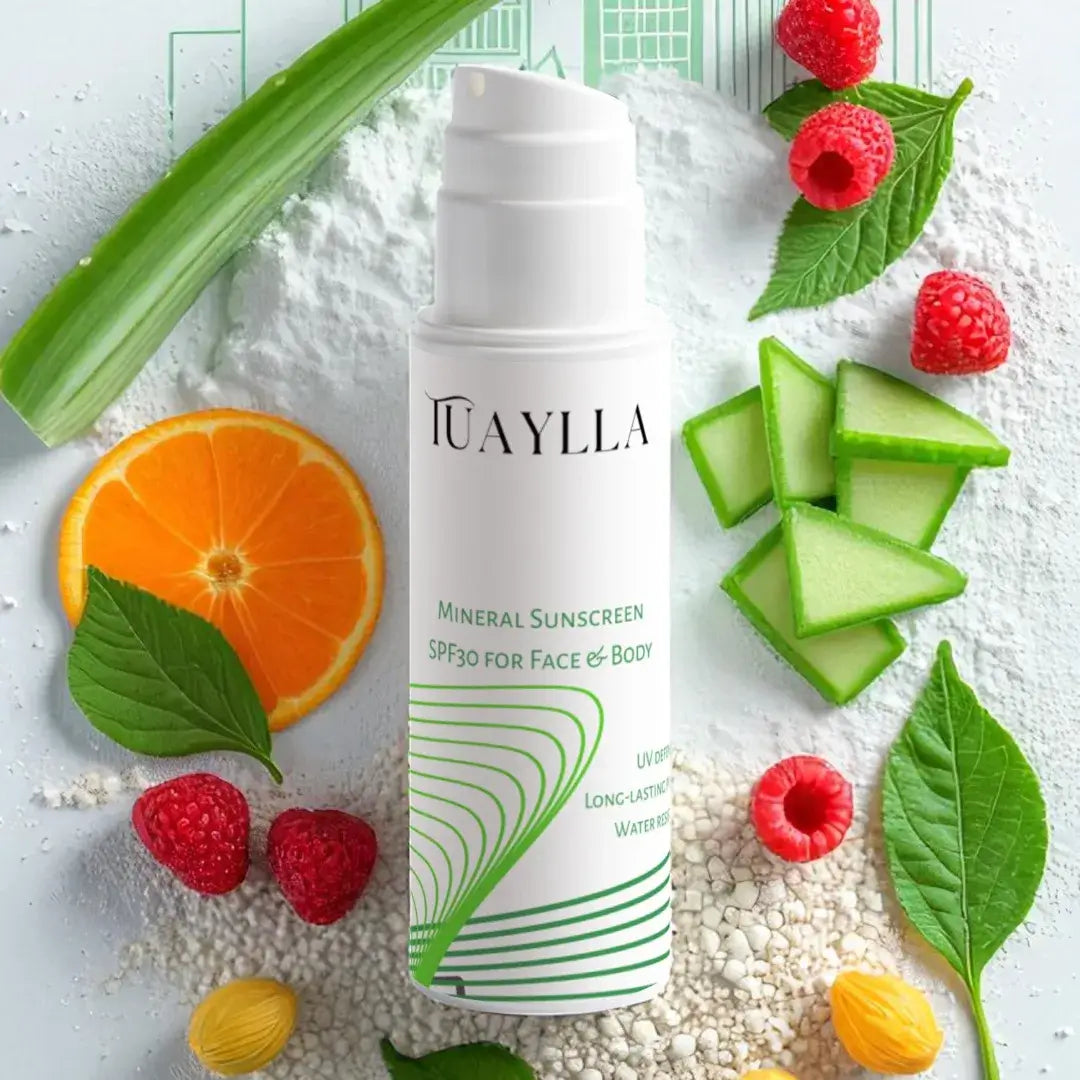 Tuaylla Mineral Sunscreen SPF30 Face and Body bottle without tint