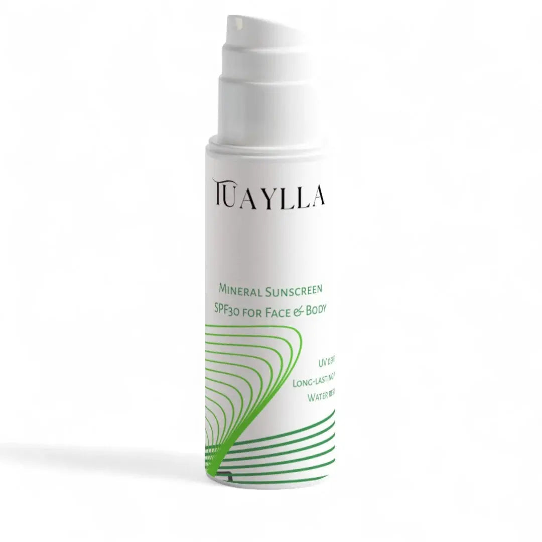 Tuaylla Mineral Sunscreen SPF30 Face and Body bottle without tint