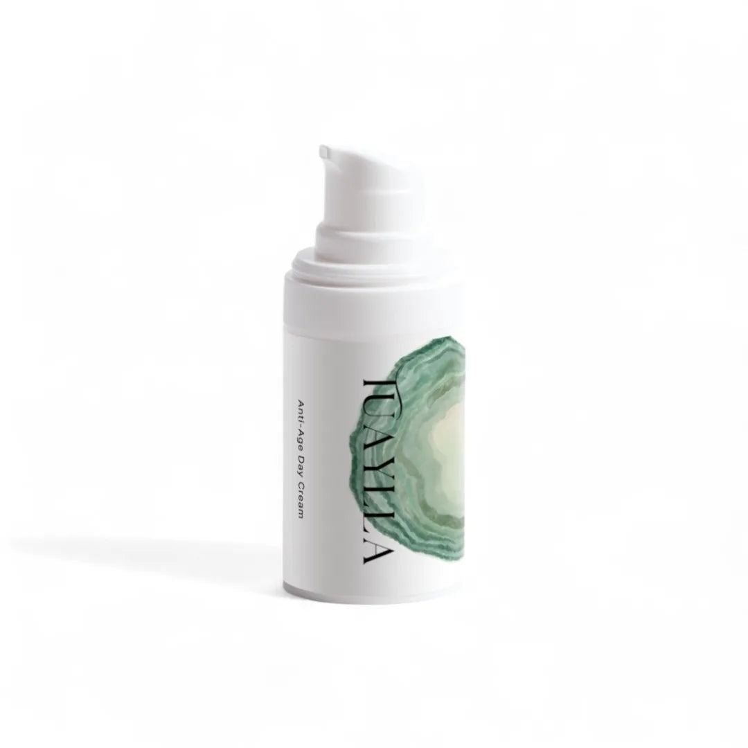 Tuaylla Anti-Age Day Cream jar with protective anti-aging blend