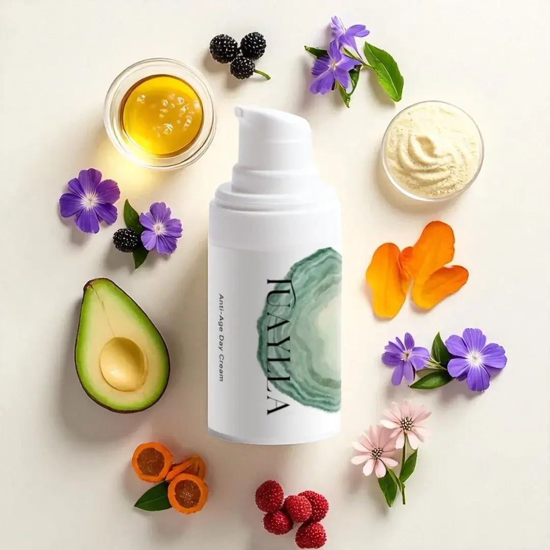 Tuaylla Anti-Age Day Cream jar with protective anti-aging blend